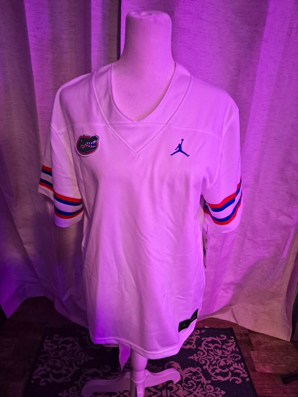 Jordan Florida Gators V-Neck Breathable Football Jersey White Teens L
